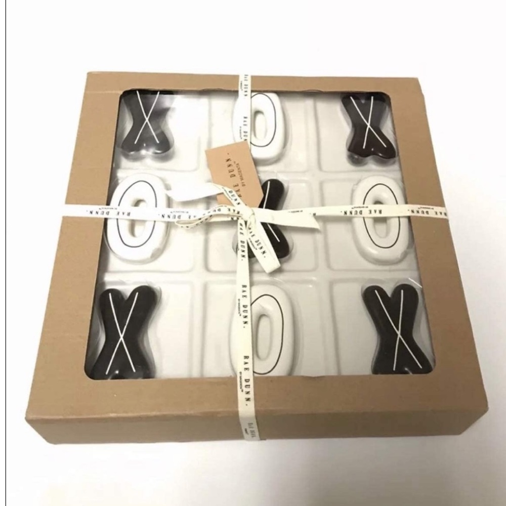 Rae Dunn ceramic Tic Tac Toe board family game